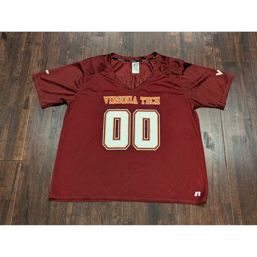 Virginia Tech Hokies Jersey Womens 2XL Maroon NCAA College Football‎ Mesh VT 00